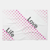 ピンク水玉模様キッチンタオル キッチンタオル (横)