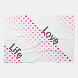 ピンク水玉模様キッチンタオル キッチンタオル