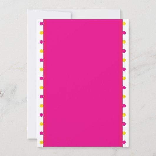 ピンク水玉模様キャンディランド棒つきキャンデー招待状 招待状 (裏面)