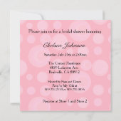 ピンク水玉模様サテンブライダルシャワー 招待状 (裏面)