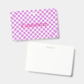 ピンク水玉模様サンダー_コーブ バッジ (正面＆裏面)