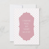 ピンク水玉模様シャビーシックヴィンテージ サンキューカード (正面)