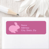 ピンク水玉模様シルエットバニー住所 シール (インサイチュ)