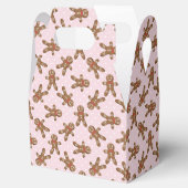 ピンク水玉模様ジンジャーブレッドマンクリスマスクッキー フェイバーボックス (オープン)