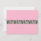 ピンク水玉模様スパ誕生日パーティーの招待 招待状 (裏面)