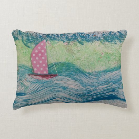 ピンク水玉模様セール アクセントクッション (正面)