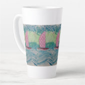 ピンク水玉模様セール カフェラテマグ (左アングル)