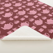 ピンク水玉模様ティーセットオンブルゴーニュ シェルパブランケット (3/4)