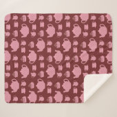 ピンク水玉模様ティーセットオンブルゴーニュ シェルパブランケット (正面(横))