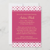 ピンク水玉模様デイジーブライダルシャワー招待 招待状 (裏面)