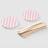 ピンク水玉模様デザイン ハンドファン (組立なし)