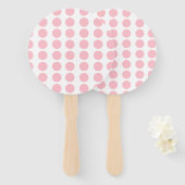 ピンク水玉模様デザイン ハンドファン (正面&裏面)