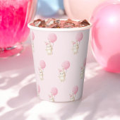 ピンク水玉模様バルーンバニー 紙コップ