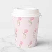 ピンク水玉模様バルーンバニー 紙コップ (裏面)