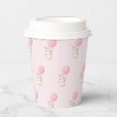 ピンク水玉模様バルーンバニー 紙コップ (正面)