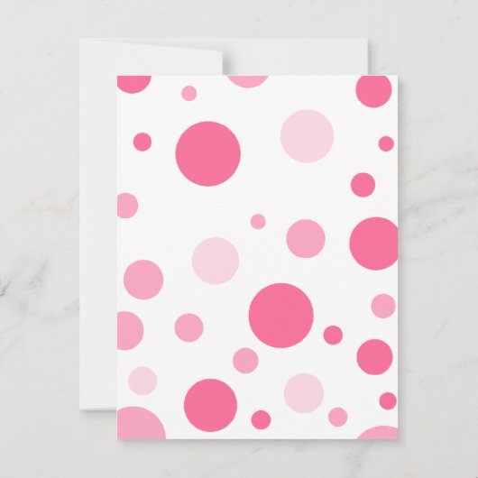 ピンク水玉模様バースデーパーティーハット招待状 招待状 (裏面)