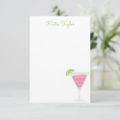 ピンク水玉模様パーソナライズされたカクテルノートカード サンキューカード (スタンド正面)