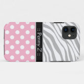 ピンク水玉模様フェードゼブラプリントiPhone 5ケース Case-Mate iPhoneケース (裏面(横))