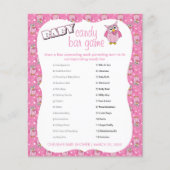 ピンク水玉模様フクロウ赤ちゃんシャワーテーマキャンディバー チラシ (正面)