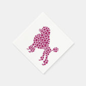 ピンク水玉模様プードルドッグパーティー スタンダードカクテルナプキン (角)