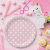 ピンク水玉模様ベビーガールベビーシャワー ペーパープレート (パーティー)