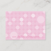 ピンク水玉模様ベビーシャワーおむつラッフルチケット エンクロージャーカード (裏面)