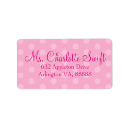 ピンク水玉模様ベビーシャワー差出人住所 ラベル