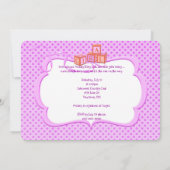 ピンク水玉模様ベビーシャワー 招待状 (裏面)