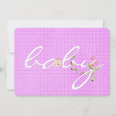 ピンク水玉模様ベビーシャワー 招待状 (正面)