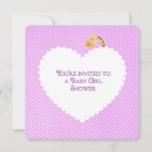 ピンク水玉模様ベビーシャワー 招待状 (正面)