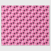 ピンク水玉模様レースハート ラッピングペーパー (フラット)