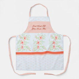 ピンク水玉模様及びフローラ エプロン
