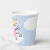 ピンク水玉模様天使 紙コップ (裏面)