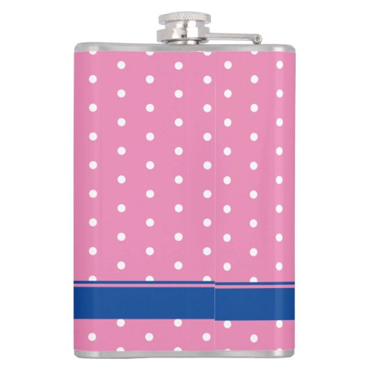 ピンク水玉模様女性の"バーディジュース"ボトルフラスコ フラスク (裏面)