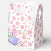 ピンク水玉模様孵化ベビー恐竜パーソナライズされた フェイバーボックス (オープン)