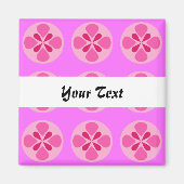 ピンク水玉模様幾何学的シームレスパターン マグネット (正面)