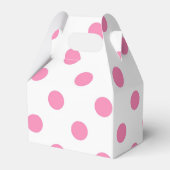 ピンク水玉模様模様の切妻箱 フェイバーボックス (裏面サイド)