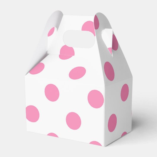 ピンク水玉模様模様の切妻箱 フェイバーボックス (裏面サイド)