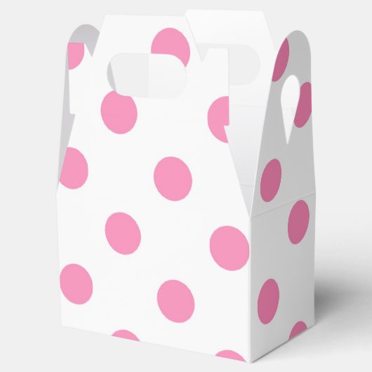 ピンク水玉模様模様の切妻箱 フェイバーボックス (オープン)