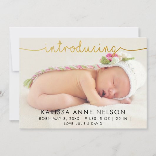 ピンク水玉模様横手レタリング誕生 シーズンカード (正面)