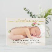 ピンク水玉模様横手レタリング誕生 シーズンカード (スタンド正面)