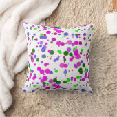 ピンク水玉模様紙吹雪 クッション (ブランケット)