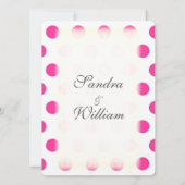 ピンク水玉模様結婚プリント 招待状 (裏面)