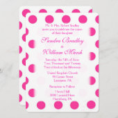 ピンク水玉模様結婚式招待状 招待状 (正面/裏面)
