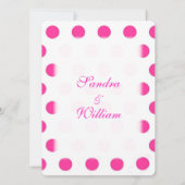 ピンク水玉模様結婚式招待状 招待状 (裏面)