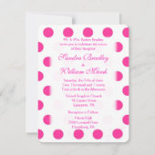ピンク水玉模様結婚式招待状 招待状 (正面)