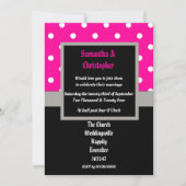 ピンク水玉模様結婚式招待状 招待状 (正面)