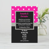 ピンク水玉模様結婚式招待状 招待状 (スタンド正面)