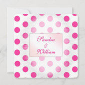 ピンク水玉模様結婚式招待状 招待状 (裏面)
