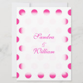 ピンク水玉模様結婚式招待状 招待状 (裏面)